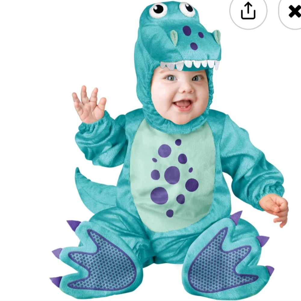 Adorable Dinosaur Kids Costume - Teal and Purple